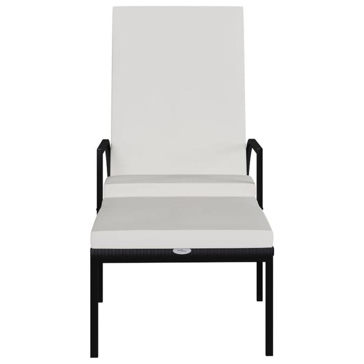 liggestol med fodskammel polyrattan sort