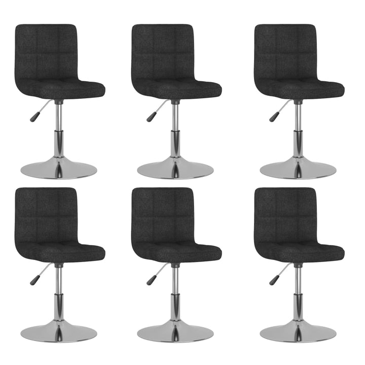 drejelige spisebordsstole 6 stk. stof sort