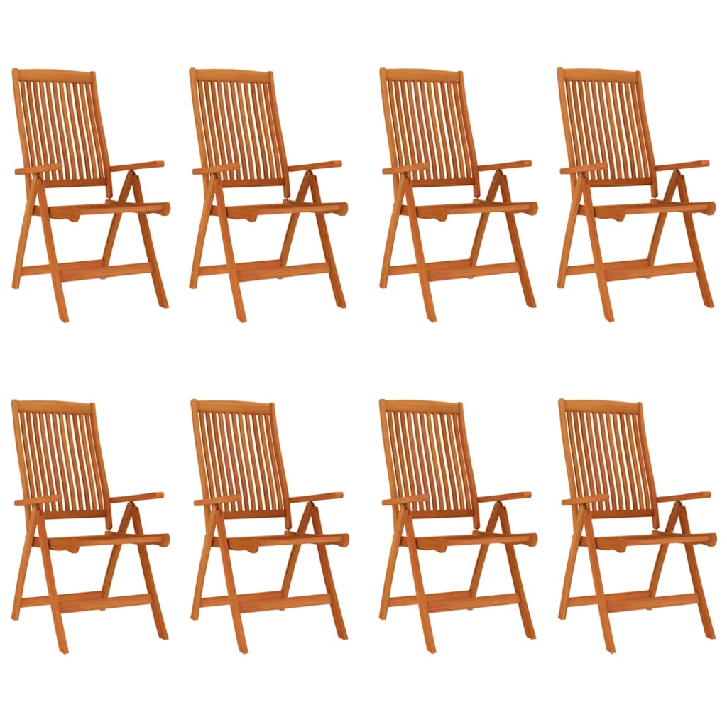 foldbare havestole 8 stk. massivt eukalyptustræ
