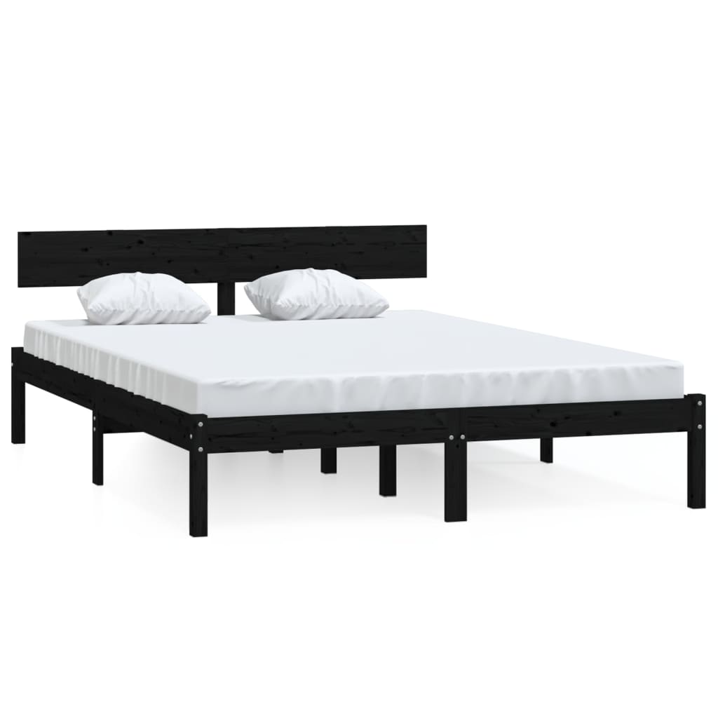 sengeramme 120x190 cm Small Double massivt træ sort