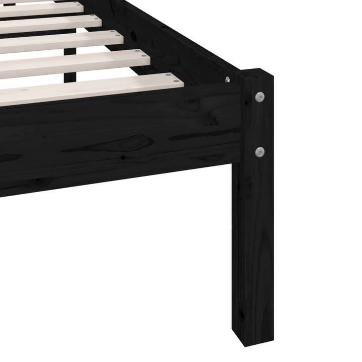 sengeramme 120x190 cm Small Double massivt træ sort