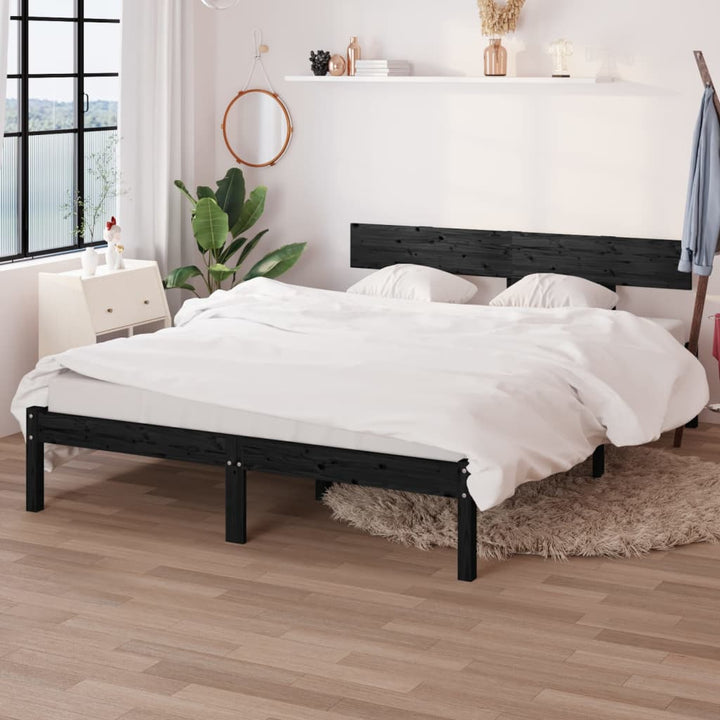 sengeramme 120x190 cm Small Double massivt træ sort