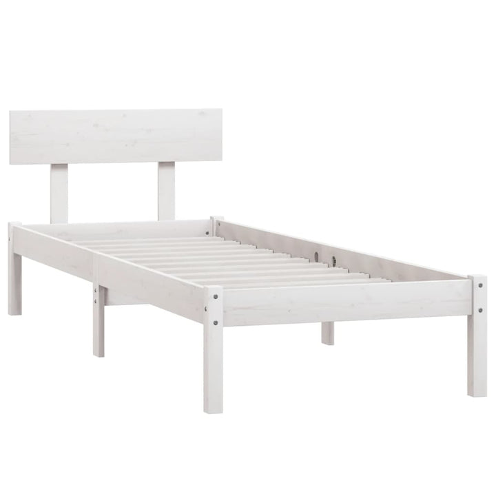 sengestel 90x200 cm massivt fyrretræ hvid