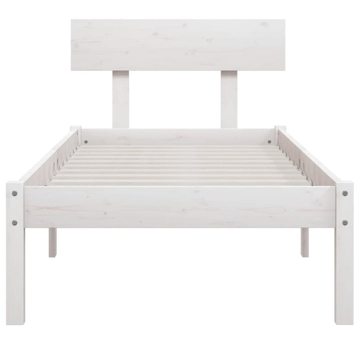 sengestel 90x200 cm massivt fyrretræ hvid