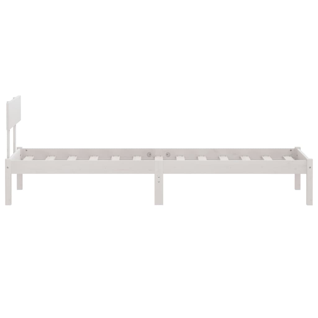 sengestel 90x200 cm massivt fyrretræ hvid