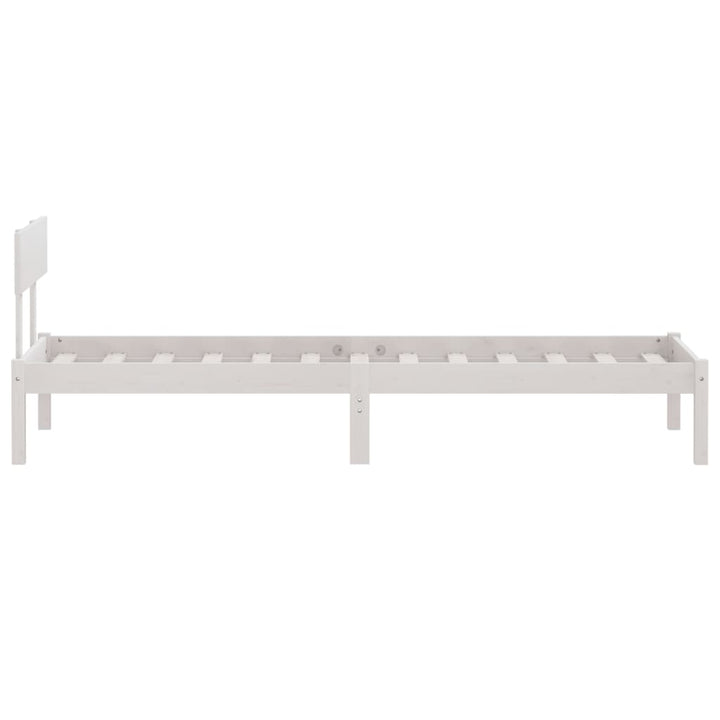 sengestel 90x200 cm massivt fyrretræ hvid