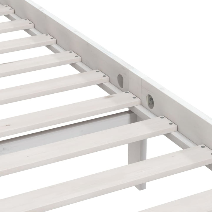 sengestel 90x200 cm massivt fyrretræ hvid