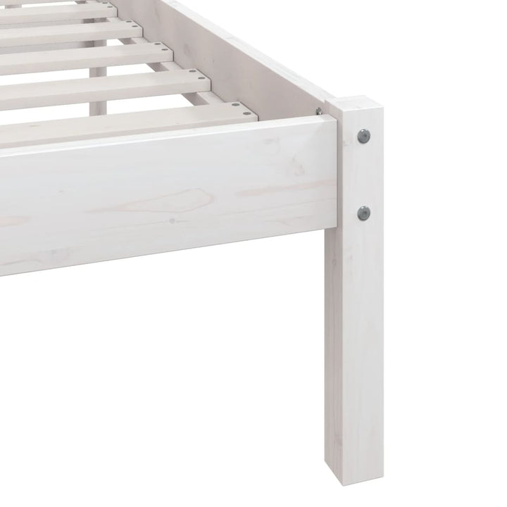 sengestel 90x200 cm massivt fyrretræ hvid