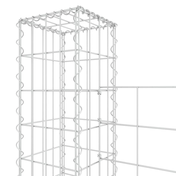 gabionkurv med 3 stolper 260x20x150 cm U-facon jern