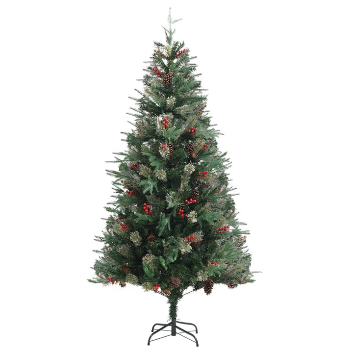 juletræ med grankogler 225 cm PVC & PE grøn