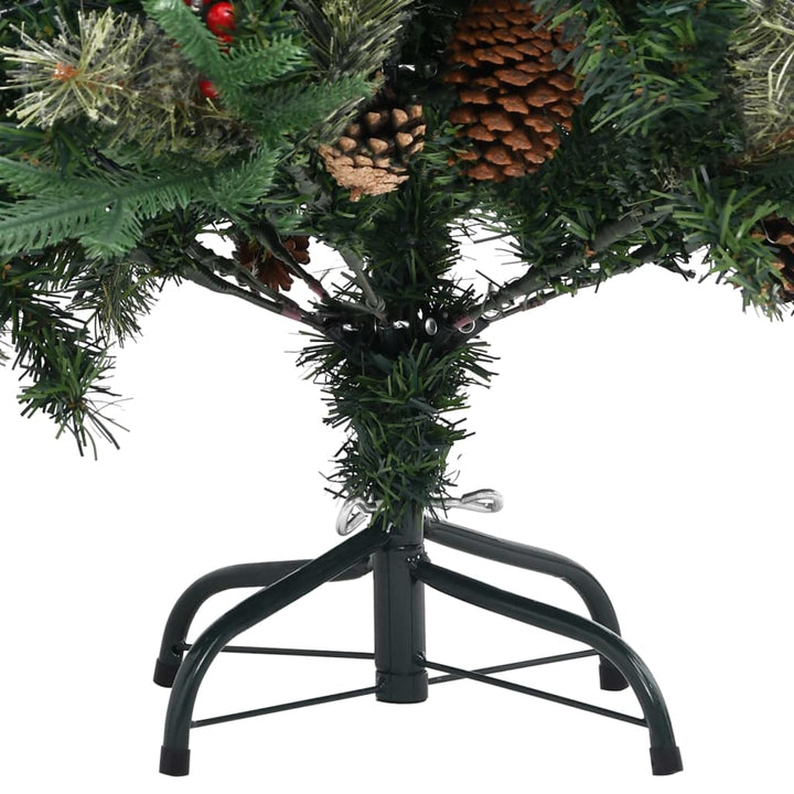 juletræ med grankogler 225 cm PVC & PE grøn