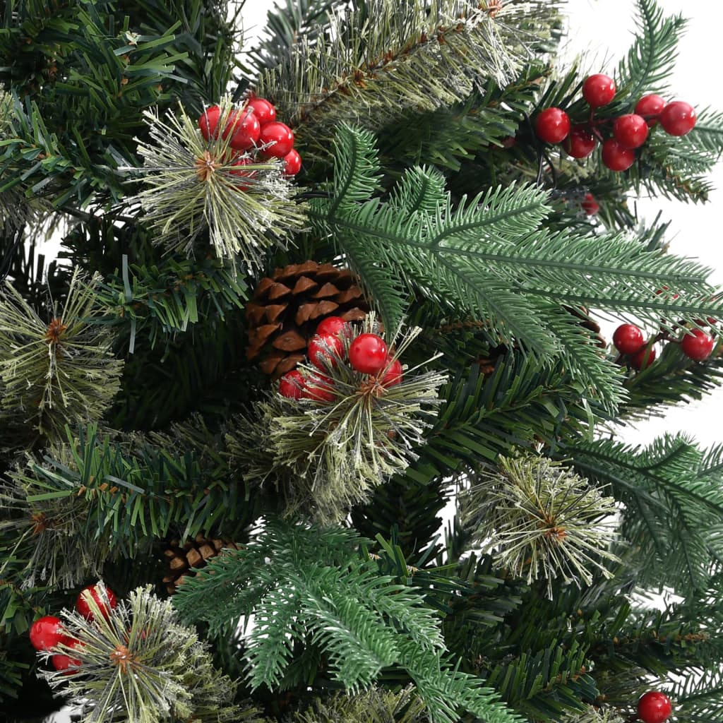 juletræ med grankogler 225 cm PVC & PE grøn