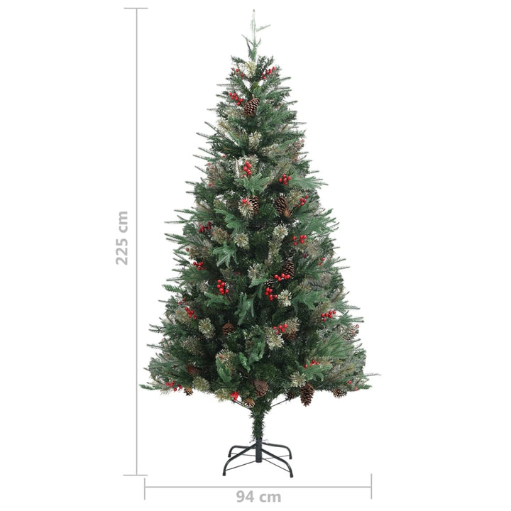 juletræ med grankogler 225 cm PVC & PE grøn
