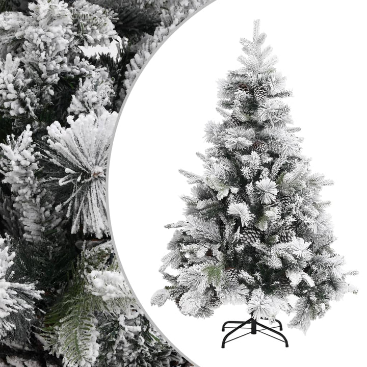 juletræ med puddersne og grankogler 150 cm PVC & PE