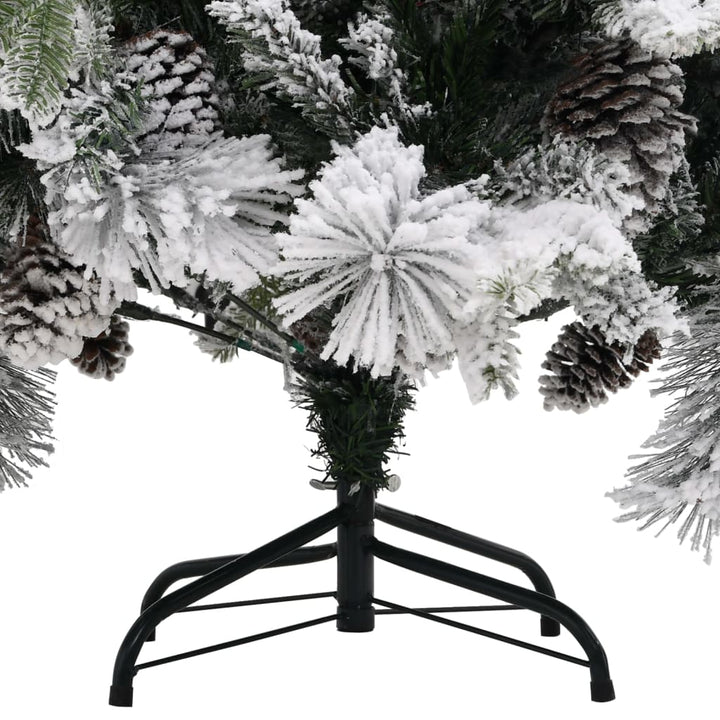juletræ med puddersne og grankogler 195 cm PVC & PE