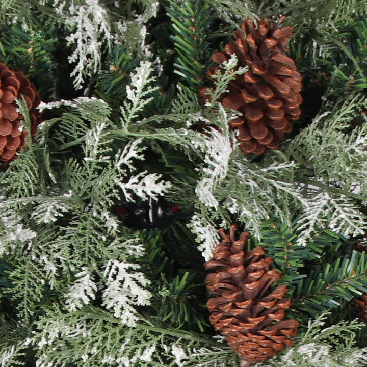 juletræ med grankogler 225 cm PVC & PE grøn og hvid