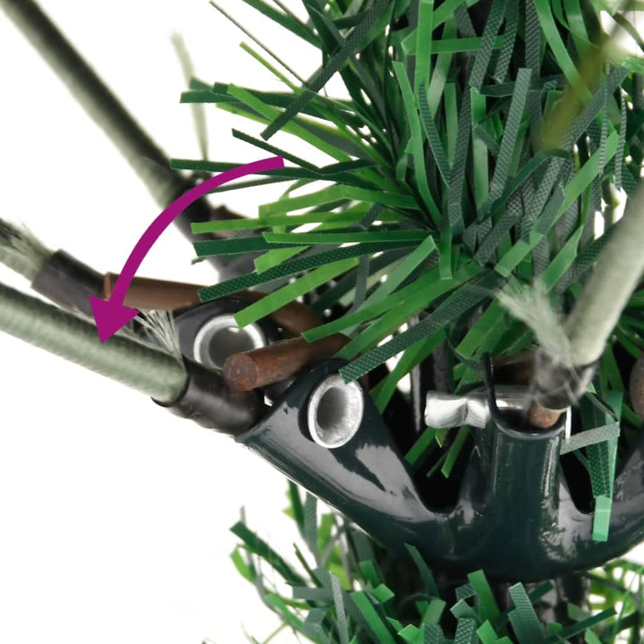 juletræ med grankogler og lys PVC og PE 225 cm grøn