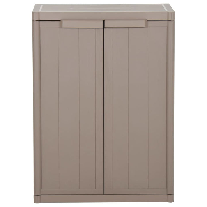 opbevaringsskab til haven 65x45x88 cm PP trælook brun