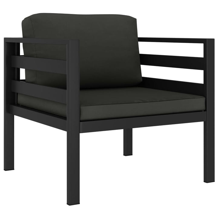 sofastol 2 stk. med hynder aluminium antracitgrå