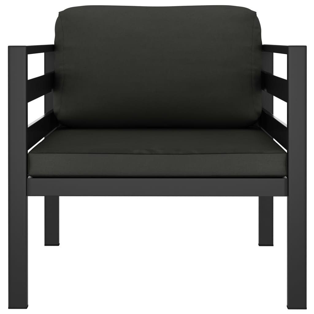 sofastol 2 stk. med hynder aluminium antracitgrå
