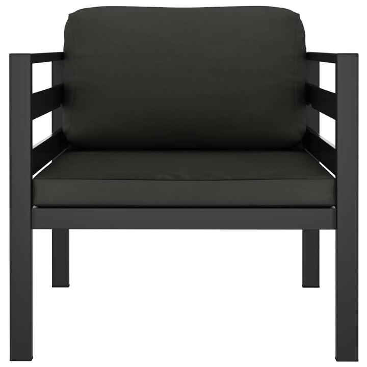 sofastol 2 stk. med hynder aluminium antracitgrå