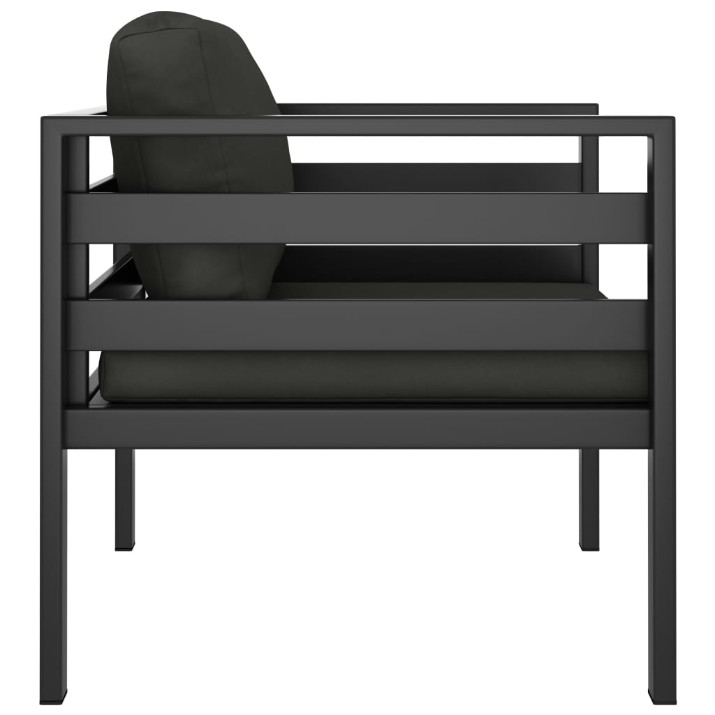 sofastol 2 stk. med hynder aluminium antracitgrå