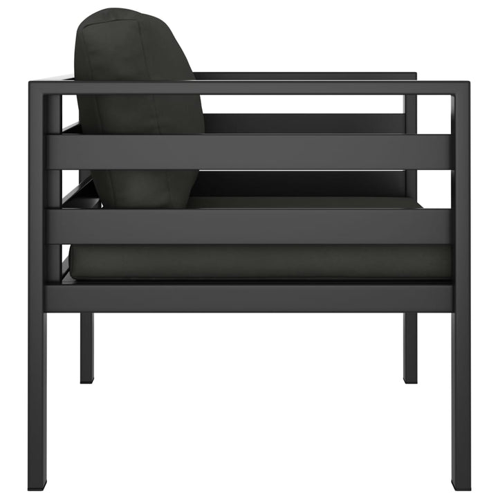 sofastol 2 stk. med hynder aluminium antracitgrå