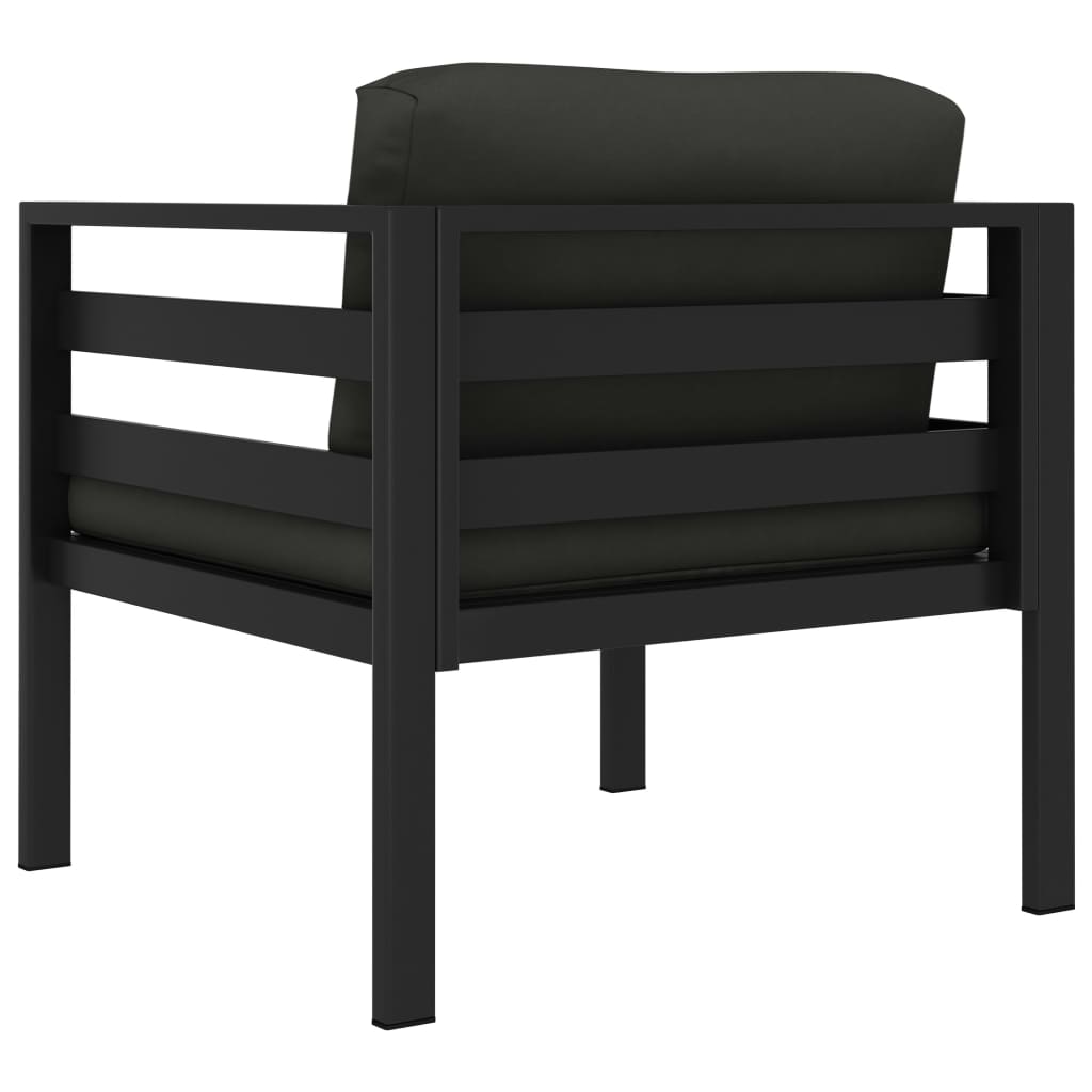 sofastol 2 stk. med hynder aluminium antracitgrå
