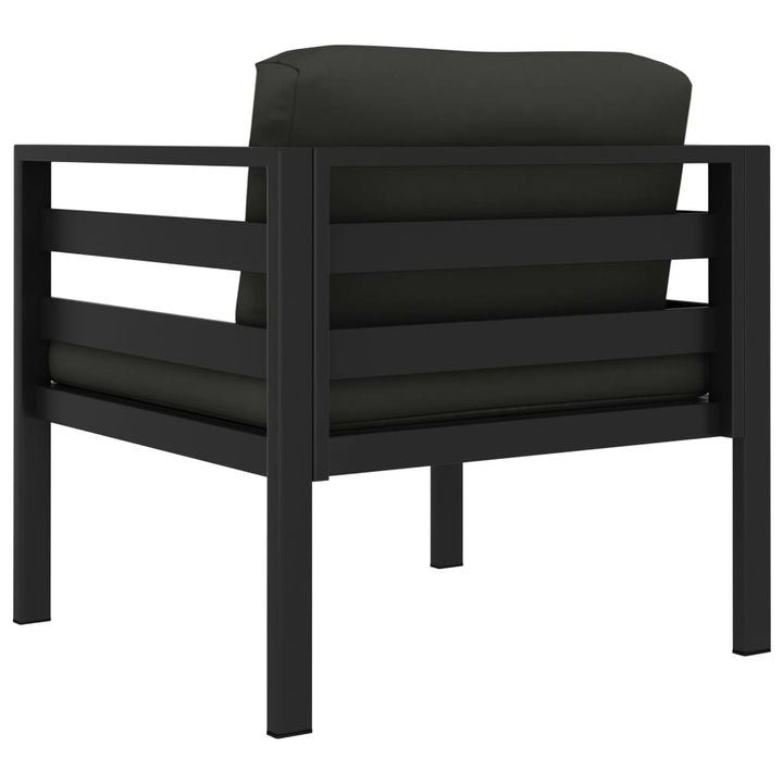 sofastol 2 stk. med hynder aluminium antracitgrå