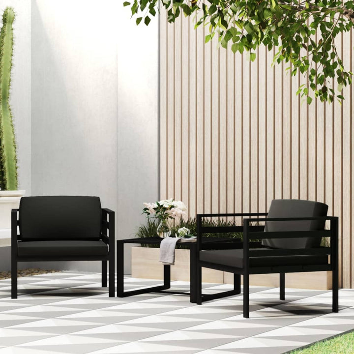sofastol 2 stk. med hynder aluminium antracitgrå
