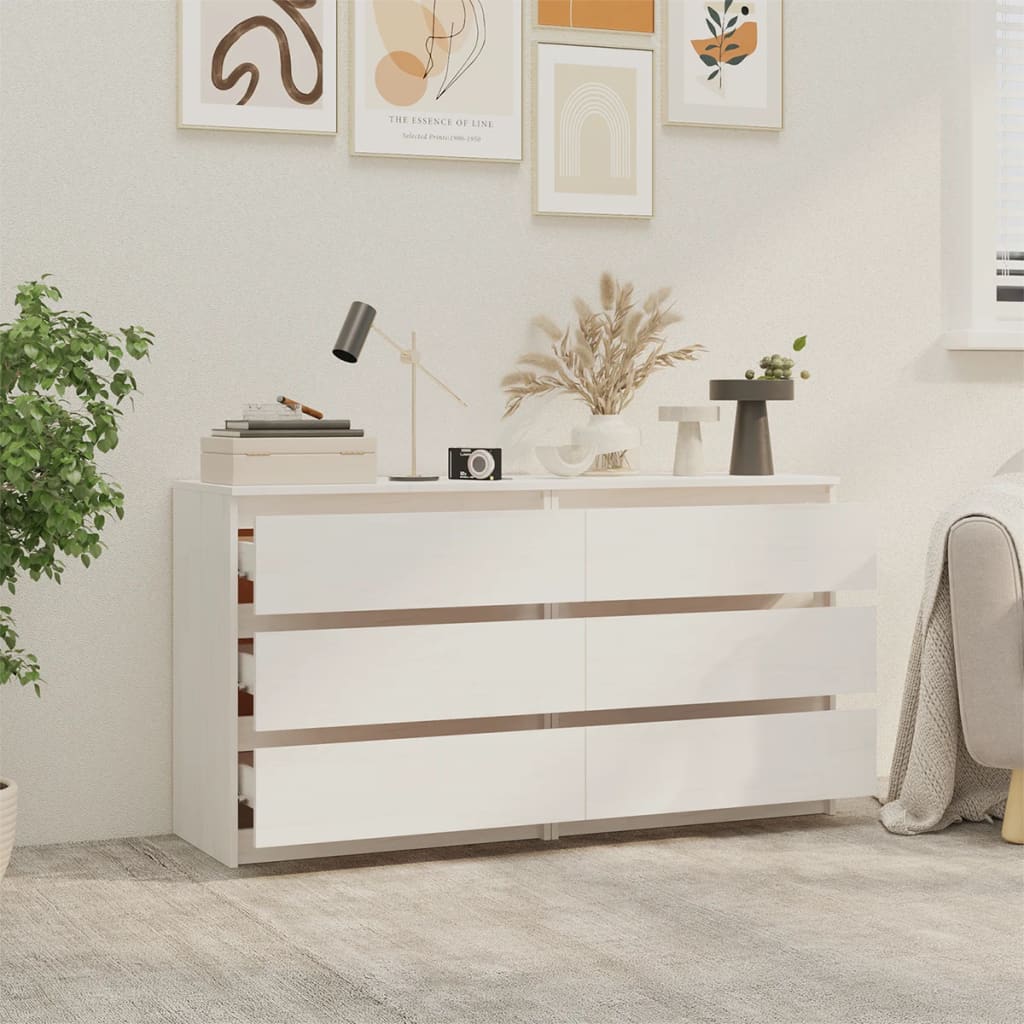 sengeskabe 2 stk. 60x36x64 cm massivt fyrretræ hvid