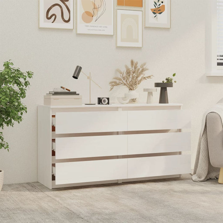 sengeskabe 2 stk. 60x36x64 cm massivt fyrretræ hvid