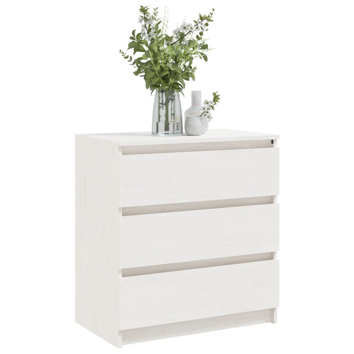 sengeskabe 2 stk. 60x36x64 cm massivt fyrretræ hvid