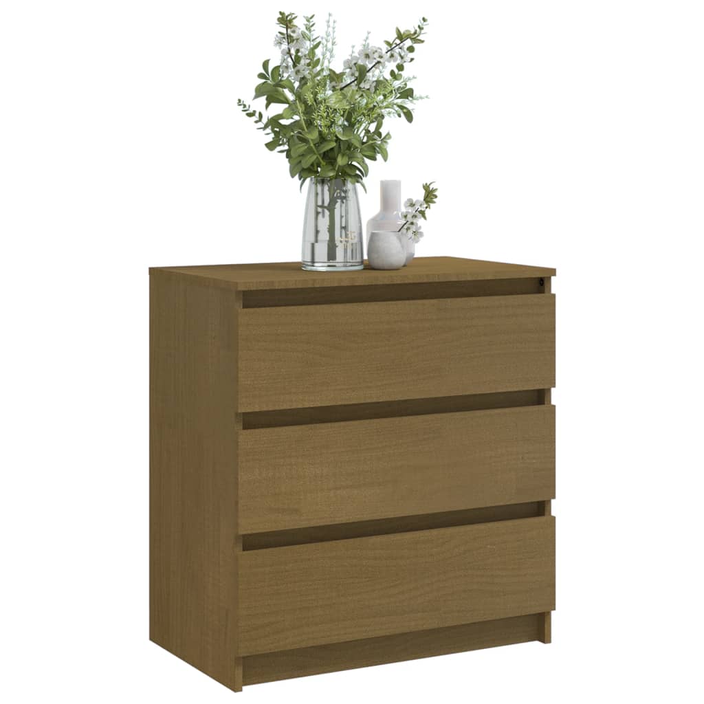 sengeskabe 2 stk. 60x36x64 cm massivt fyrretræ honningbrun