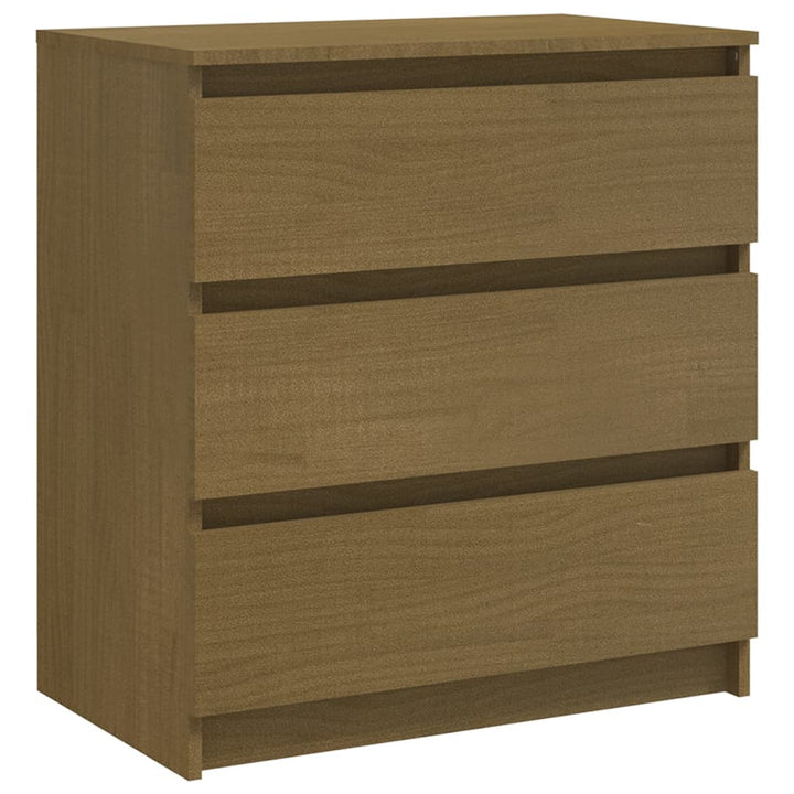 sengeskabe 2 stk. 60x36x64 cm massivt fyrretræ honningbrun