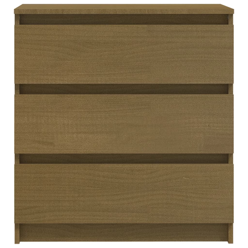 sengeskabe 2 stk. 60x36x64 cm massivt fyrretræ honningbrun