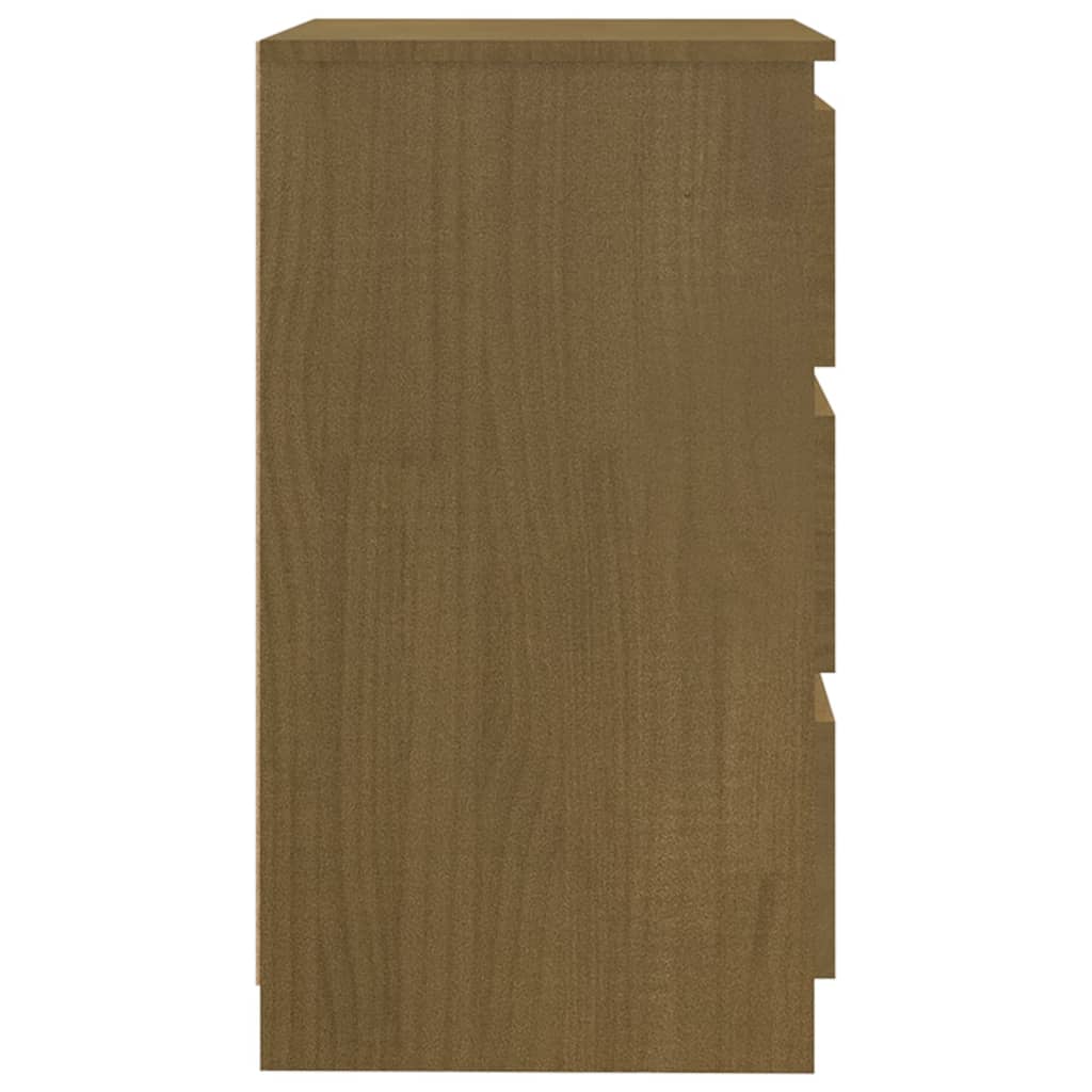 sengeskabe 2 stk. 60x36x64 cm massivt fyrretræ honningbrun