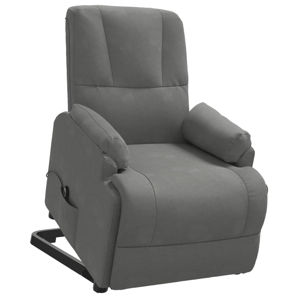 løftestol imiteret ruskind mørkegrå