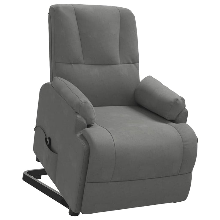 løftestol imiteret ruskind mørkegrå