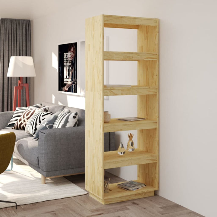 bogreol/rumdeler 60x35x167 cm massivt fyrretræ