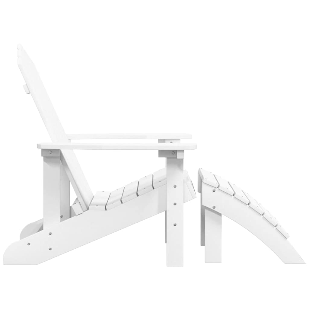 Adirondack-havestol med fodstøtte HDPE hvid