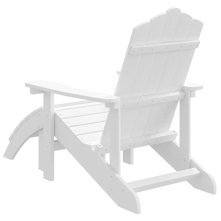 Adirondack-havestol med fodstøtte HDPE hvid