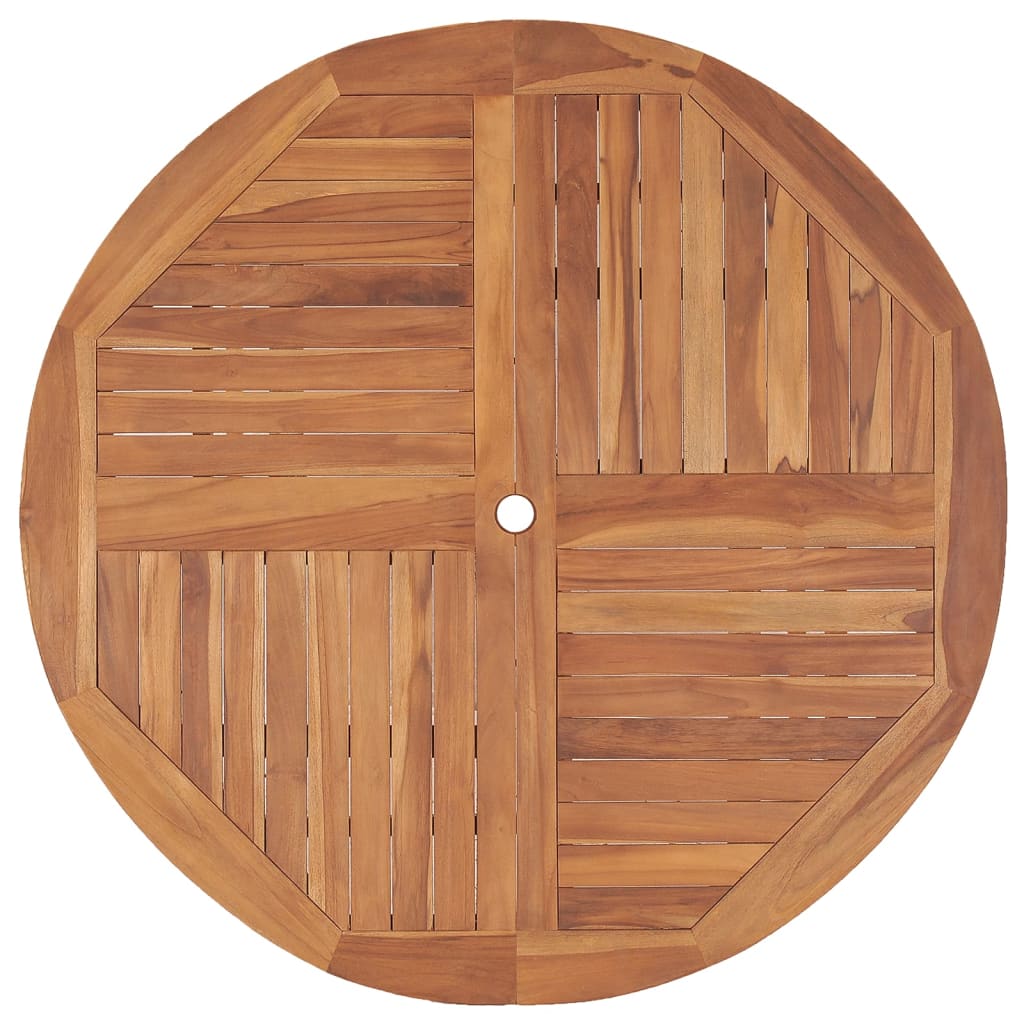 havebord Ø110x75 cm massivt teaktræ