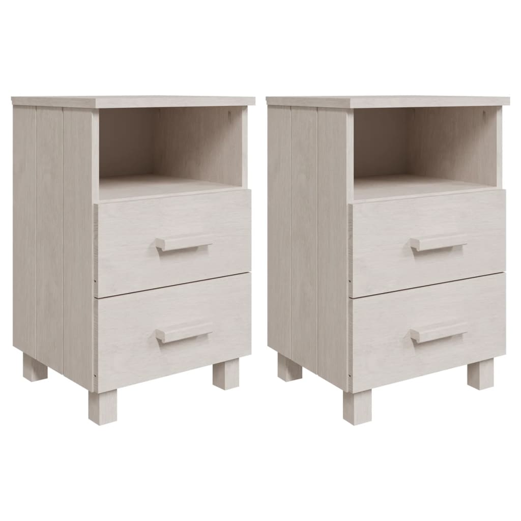 sengeskab HAMAR 2 stk. 40x35x62 cm massivt fyrretræ hvid