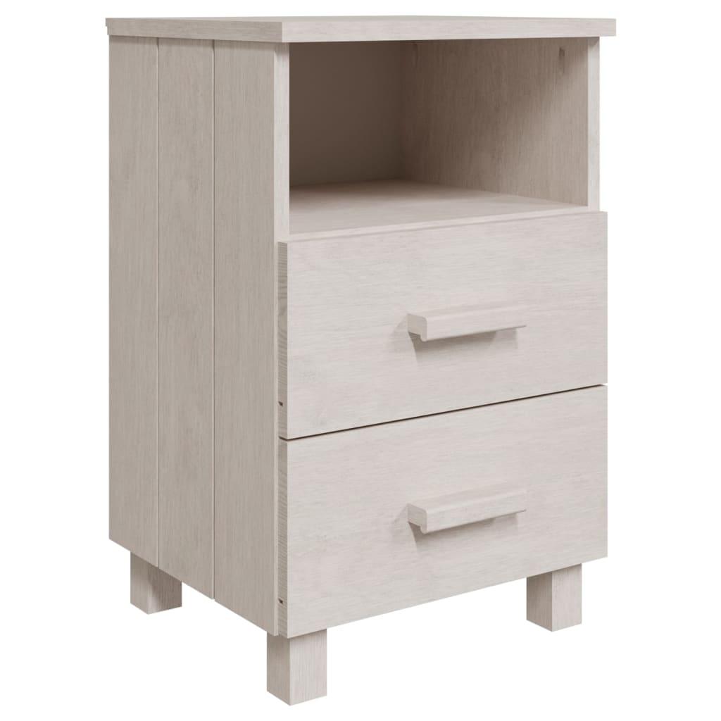 sengeskab HAMAR 2 stk. 40x35x62 cm massivt fyrretræ hvid
