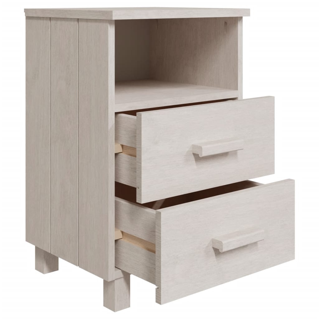 sengeskab HAMAR 2 stk. 40x35x62 cm massivt fyrretræ hvid