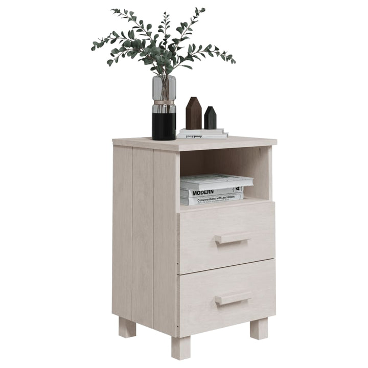 sengeskab HAMAR 2 stk. 40x35x62 cm massivt fyrretræ hvid