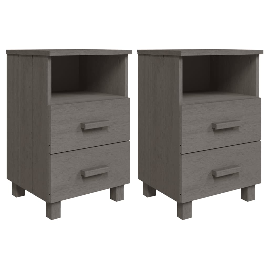 sengeskab HAMAR 2 stk. 40x35x62 cm massivt fyrretræ lysegrå