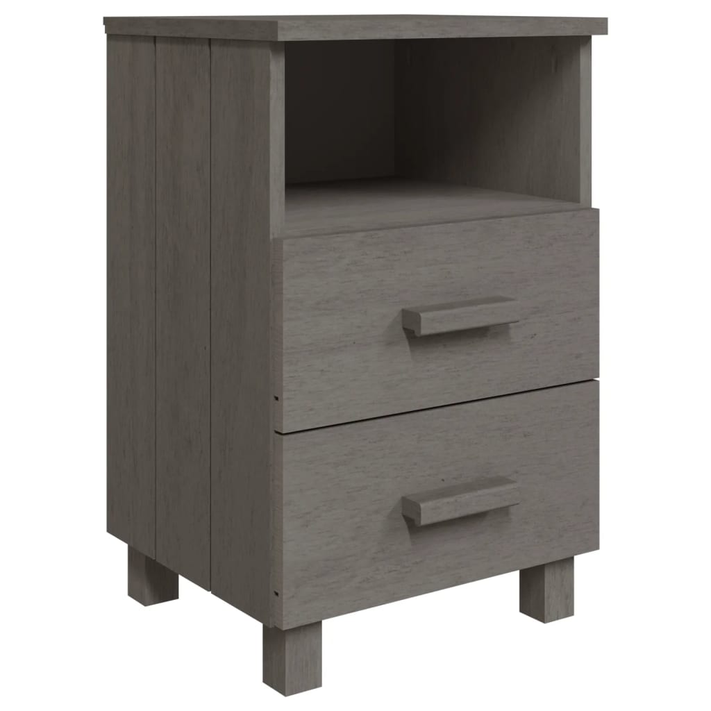 sengeskab HAMAR 2 stk. 40x35x62 cm massivt fyrretræ lysegrå