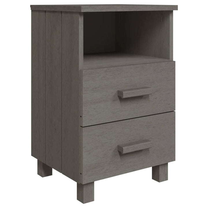 sengeskab HAMAR 2 stk. 40x35x62 cm massivt fyrretræ lysegrå